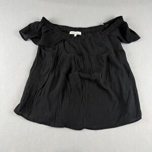 Speed Limit MPH Womens Black Off The Shoulder Gauze Blouse Top Size L Boho